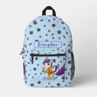 Personalisiertes Niedliches und einfaches Blue Flo Bedruckter Rucksack