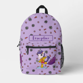 Personalisiertes Niedliches und einfaches Lila Blu Bedruckter Rucksack