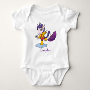 Personalisiertes Niedliches und einfaches Rosa Blu Baby Strampler