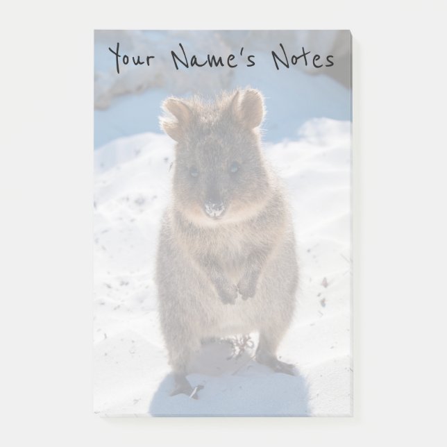 Personalisiertes Niedliches und glückliches Quokka Post-it Klebezettel (Vorderseite)