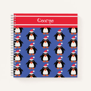 Personalisiertes Niedliches Weihnachts-Penguin-Not Notizbuch