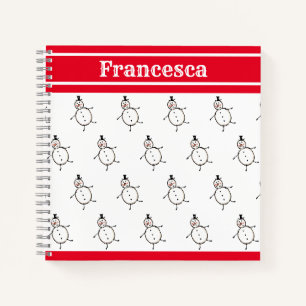 Personalisiertes Niedliches Weihnachtsfestsnowmann Notizbuch