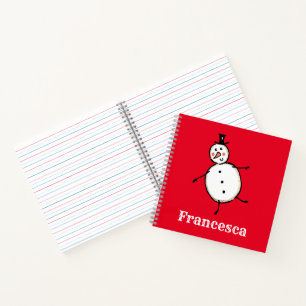 Personalisiertes Niedliches Weihnachtsfestsnowmann Notizbuch