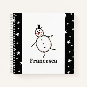 Personalisiertes Niedliches Weihnachtsfestsnowmann Notizbuch