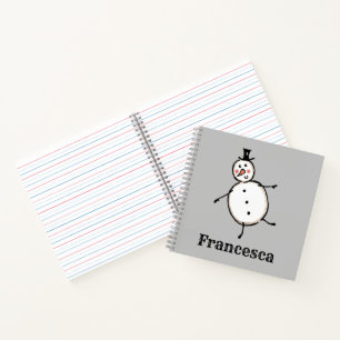 Personalisiertes Niedliches Weihnachtsfestsnowmann Notizbuch