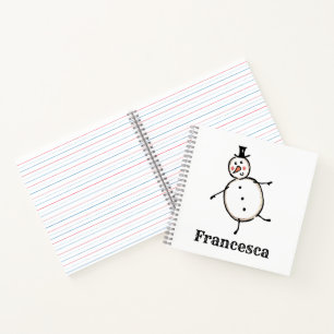 Personalisiertes Niedliches Weihnachtsfestsnowmann Notizbuch