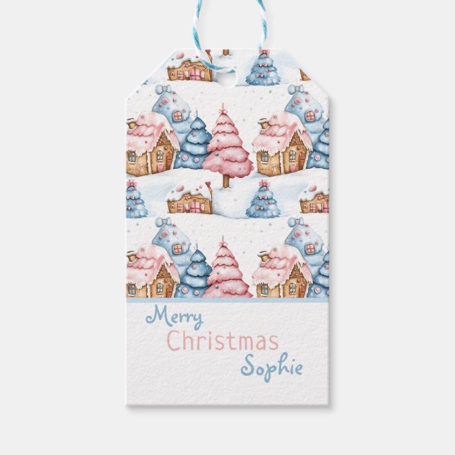 Personalisiertes Niedliches Weihnachtsgebäck Geschenkanhänger (Vorderseite)