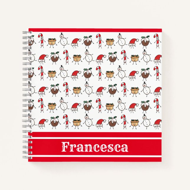 Personalisiertes Niedliches Weihnachtsgeschenk Notizbuch (Vorderseite)