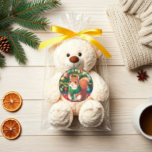 Personalisiertes Niedliches Weihnachtshörnchen Runder Aufkleber