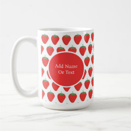 Personalisiertes Niedliches Weißes und Rotes Erdbe Kaffeetasse