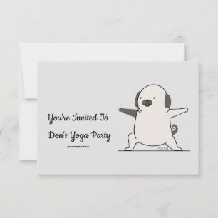 Personalisiertes Niedliches Yoga Dog Thema Einladu Einladung