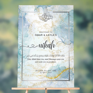 Personalisiertes Nikah-Willkommens-Acrylschild - B Acrylschild