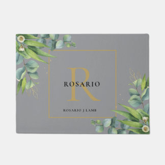 Personalisiertes Nimbus-Grau-Monogramm Fußmatte