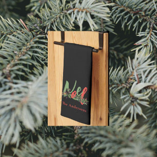 Personalisiertes Noel Rot & Grün Weihnachten Geschirrtuch
