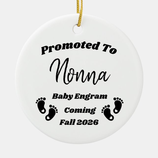 Personalisiertes Nonna Baby Announcement Ornament (Vorne)