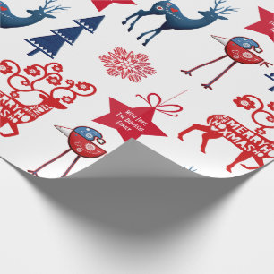 Personalisiertes nordisches Weihnachten Geschenkpapier