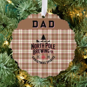 Personalisiertes North Pole Brewing Weihnachtsfest Ornament Karte