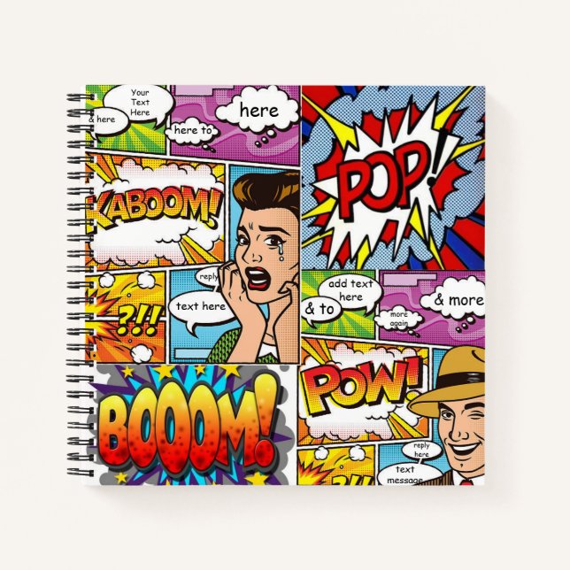 Personalisiertes Notebook - Comic-Blasen Notizbuch (Vorderseite)