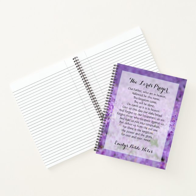 Personalisiertes Notebook mit dem Lord's Prayer Notizbuch (Innenseite)