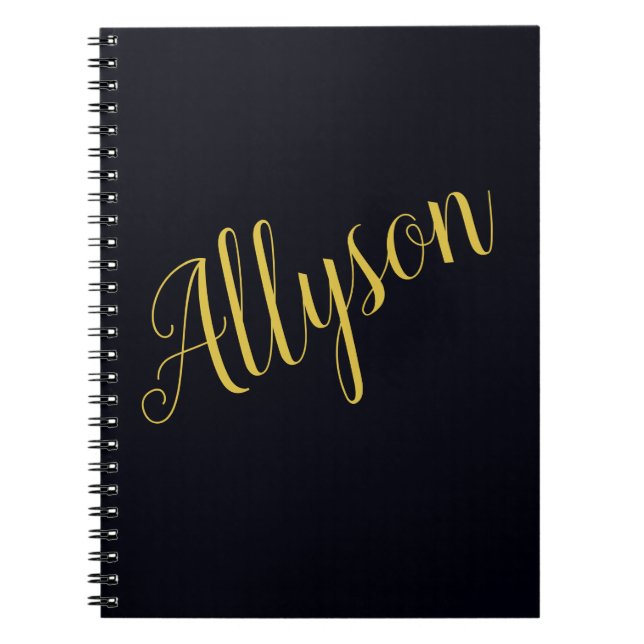 Personalisiertes Notebook mit Gold Glamour Notizblock (Vorderseite)