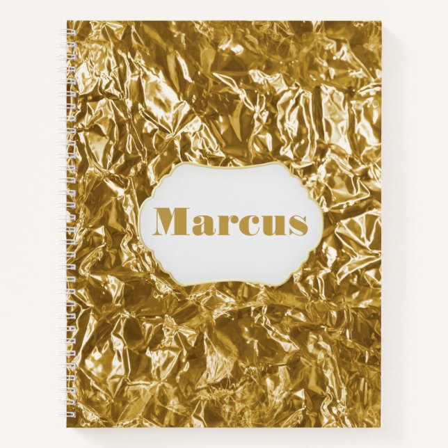 Personalisiertes Notebook mit Goldfolie Notizbuch (Vorderseite)