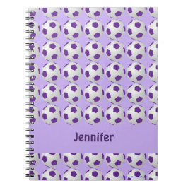Personalisiertes Notebook mit Lila und weißem Fußb Notizblock
