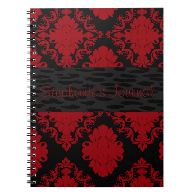 Personalisiertes Notebook mit roter und schwarzer  Notizblock (Vorderseite)