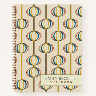 personalisiertes Notebook mit Vintagen Tapeten der Notizbuch