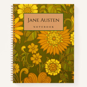 personalisiertes Notebook mit Vintagen Tapeten der Notizbuch