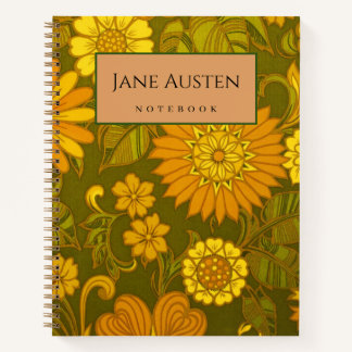 personalisiertes Notebook mit Vintagen Tapeten der Notizbuch