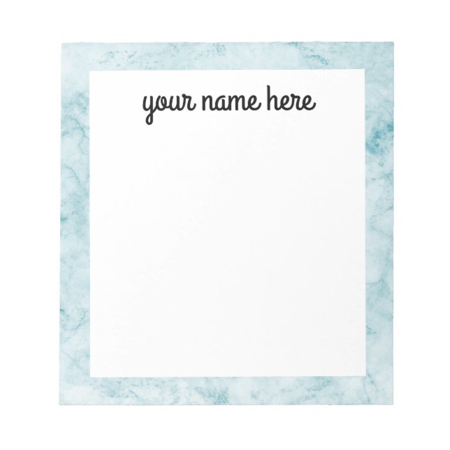 Personalisiertes Notepad aus blauem Marmor Notizblock (Vorderseite)