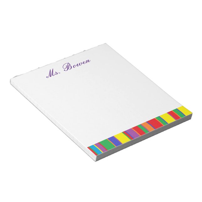 personalisiertes Notepad "Farben" Notizblock (angewinkelt)