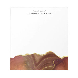 Personalisiertes Notepad mit einfachem Gold Red Ag Notizblock