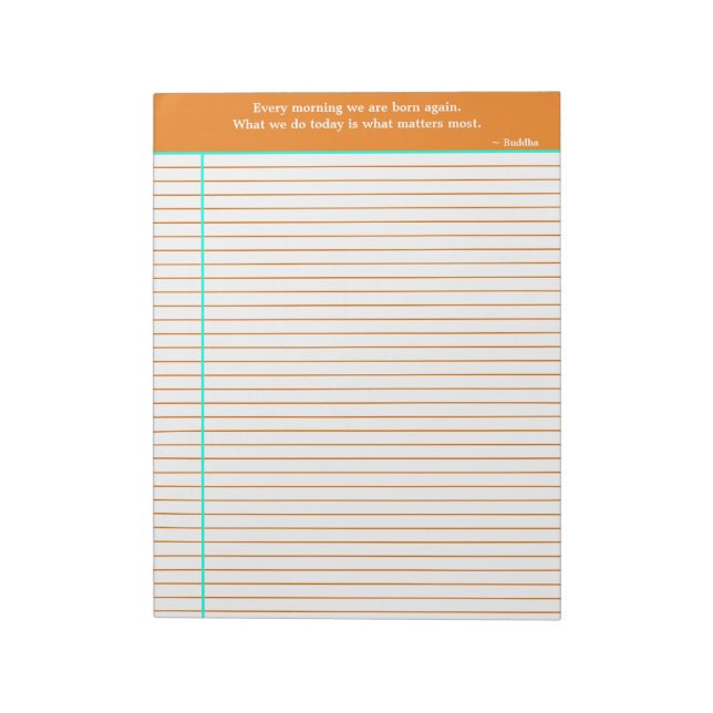 Personalisiertes Notierungs-Notepad, Orange & Aqua Notizblock (Rotiert)