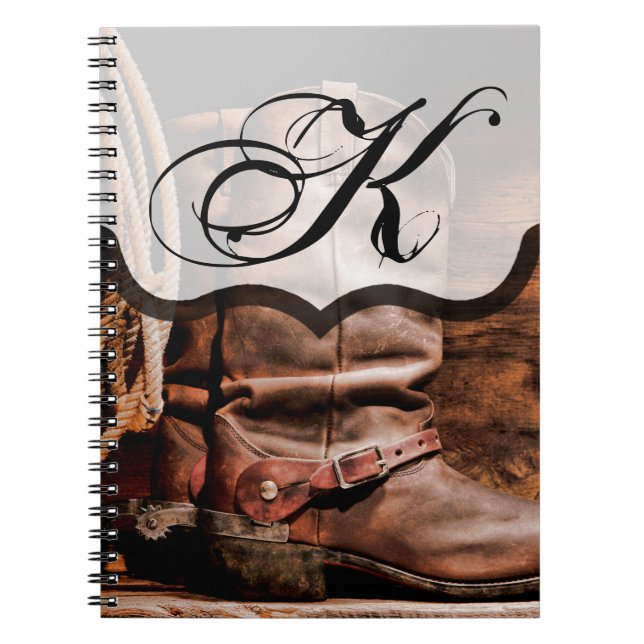 Personalisiertes Notizbuch Cowboy Boots Barn Wood  Notizblock (Vorderseite)