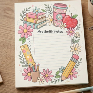 Personalisiertes Notizbuch für Lehrer Hübsche Bl Notizblock