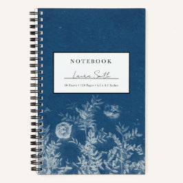 Personalisiertes Notizbuch mit Blaue Cyanotypie-Bl