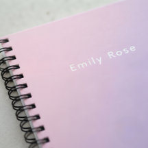 Personalisiertes Notizbuch mit Namen Rosa Lila