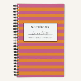Personalisiertes Notizbuch mit orangefarbenen und