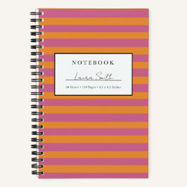 Personalisiertes Notizbuch mit orangefarbenen und