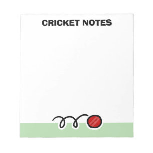 Personalisiertes Notizbuch mit rotem Kricketball-D Notizblock