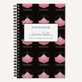 Personalisiertes Notizbuch Pink Lotus Namaste