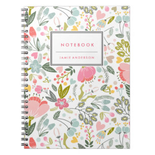 Personalisiertes Notizbuch "Playful Flowers" Notizblock