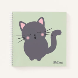 Personalisiertes Notizbuch 'Schlafende Graue Katze