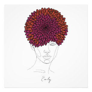 Personalisiertes November-Geburtsblumen-Porträt Fotodruck