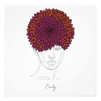 Personalisiertes November-Geburtsblumen-Porträt Fotodruck