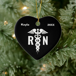 Personalisiertes Nurse RN Medical Heart individuel Keramik Ornament