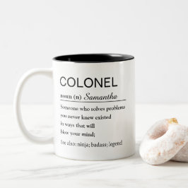 Personalisiertes Oberst-Wörterbuch-Definition Zweifarbige Tasse