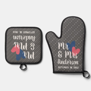 Personalisiertes Ofenhandschuh- und Topflappen-Set Ofenhandschuh & Topflappen-Set