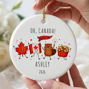Personalisiertes Oh Kanada Reise-Ornament Keramik Ornament